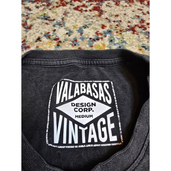 Valabasas Vintage Keep Smiling On The Inside Skull Graphic T-Shirt Medium Black - Picture 5 of 8